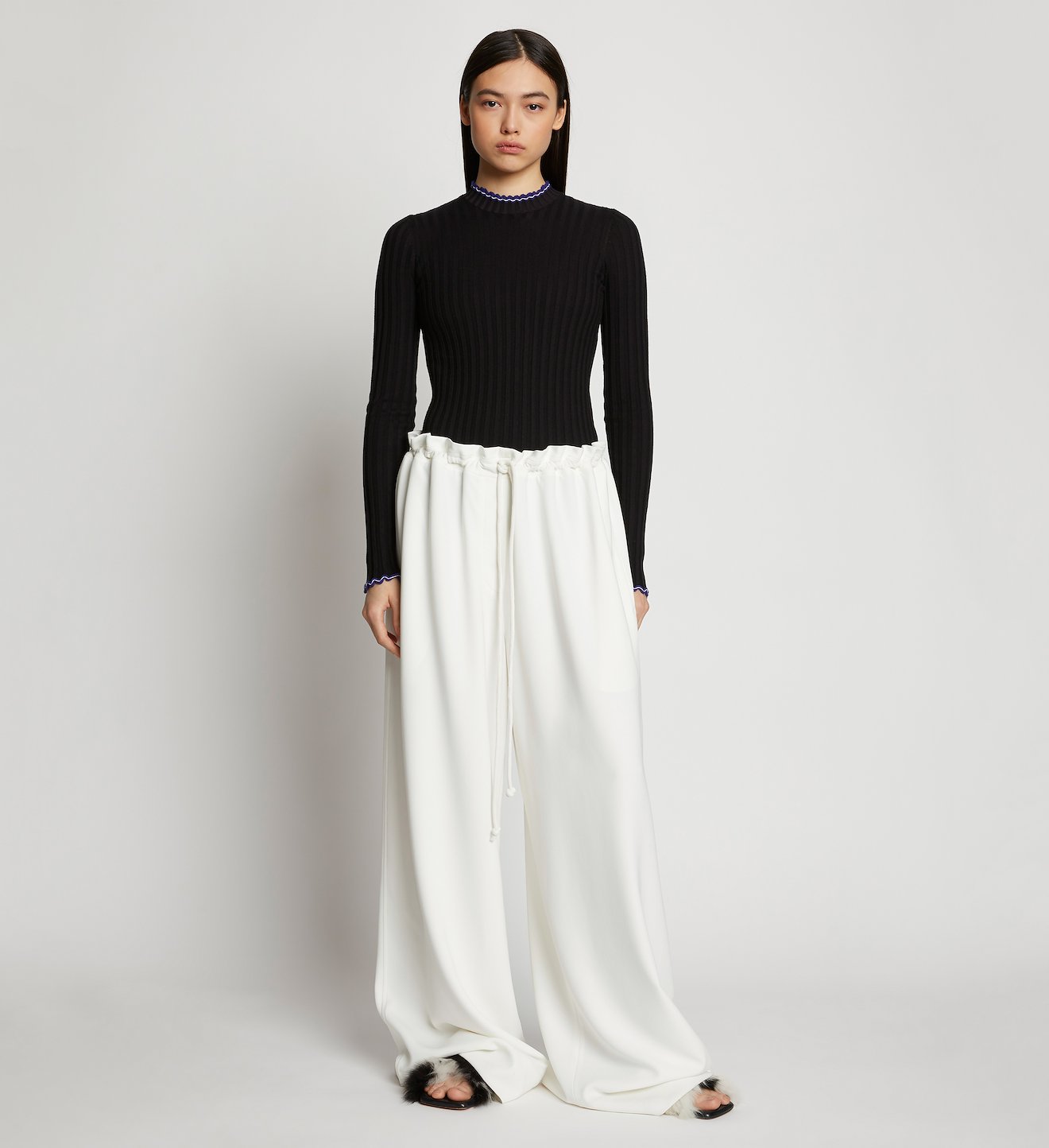 Matte Crepe Drawstring Pants