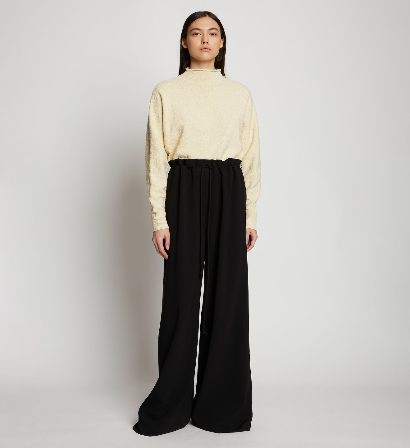 Matte Crepe Drawstring Pants