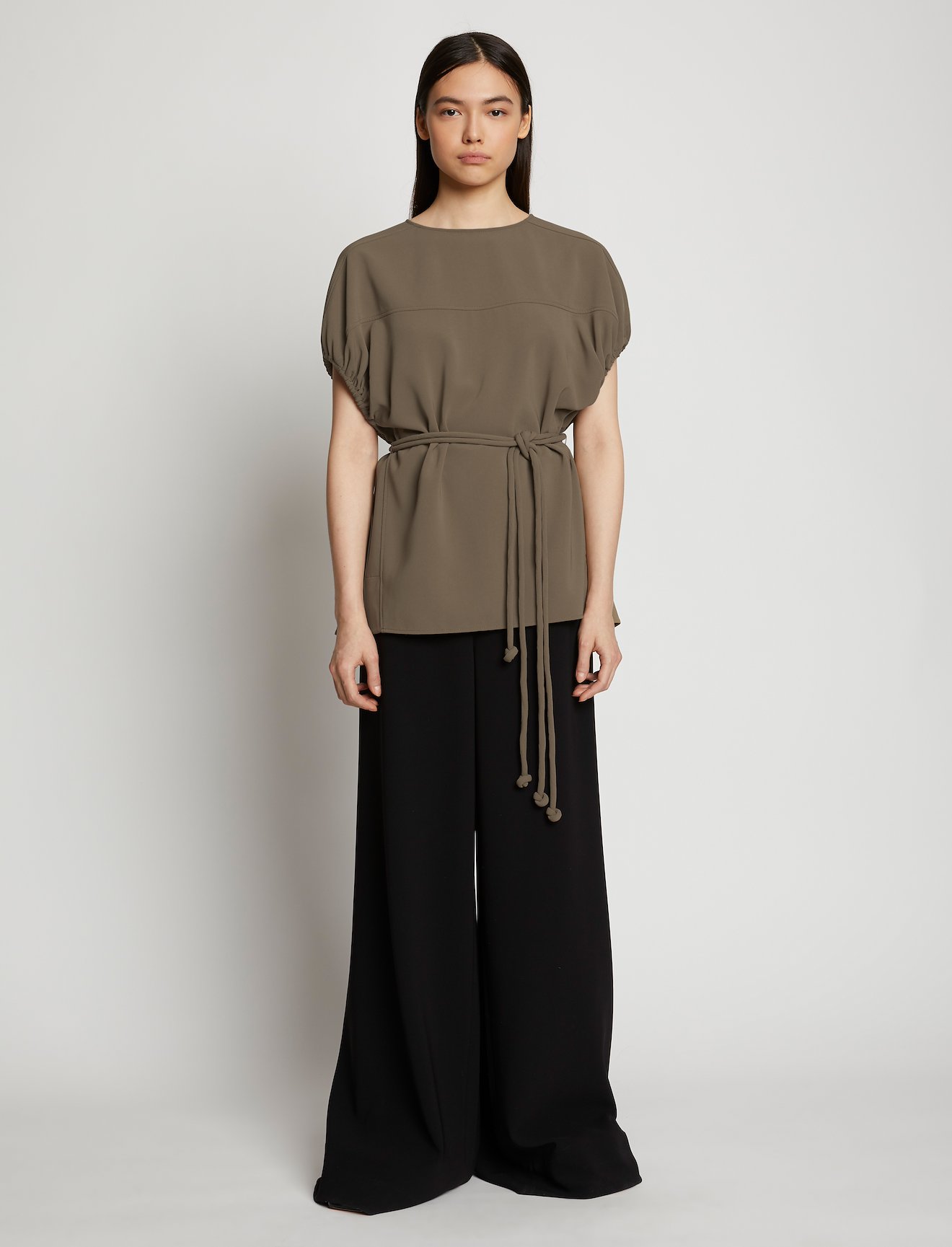 Matte Crepe Rounded Sleeve Top #1