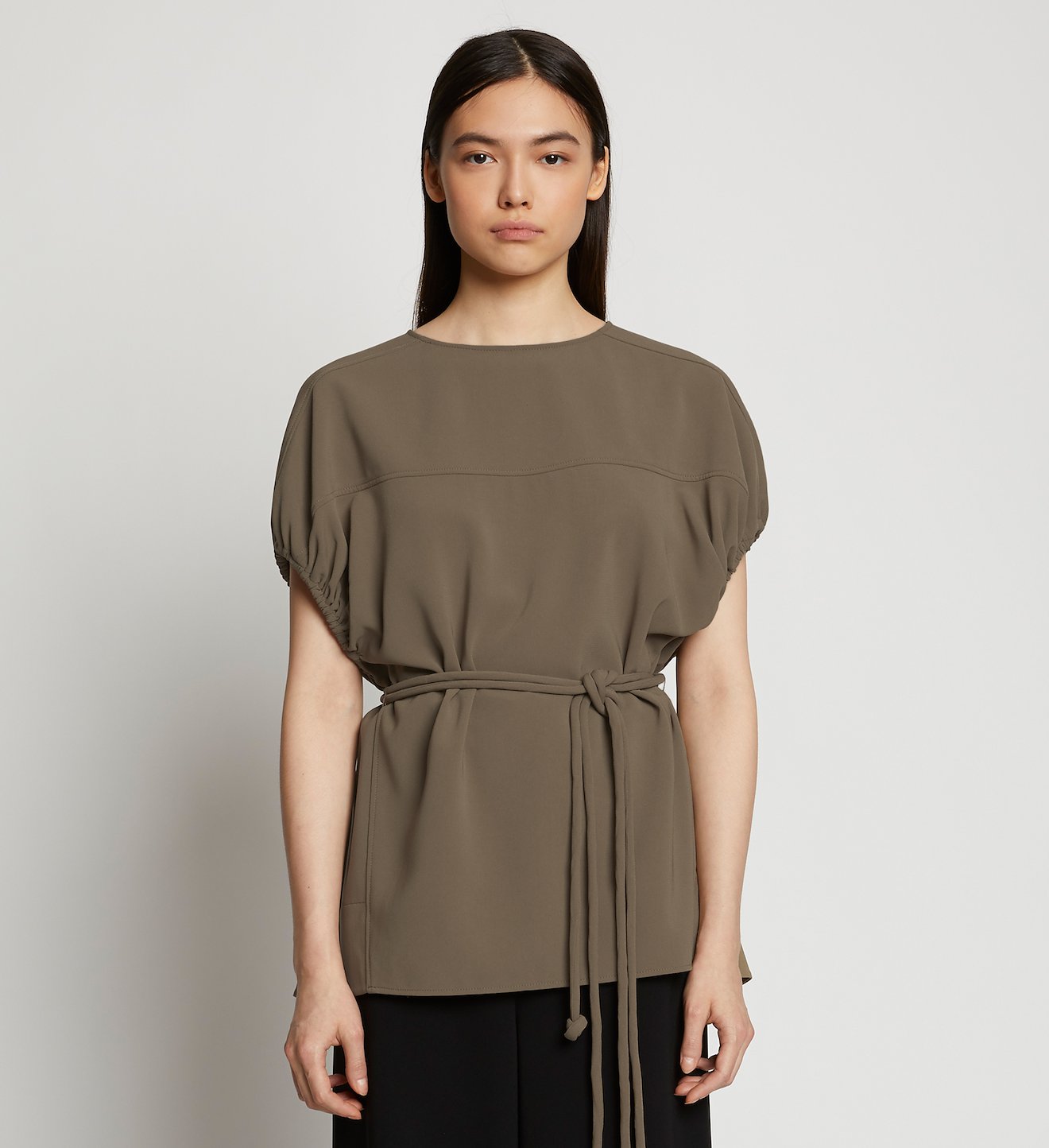 Matte Crepe Rounded Sleeve Top