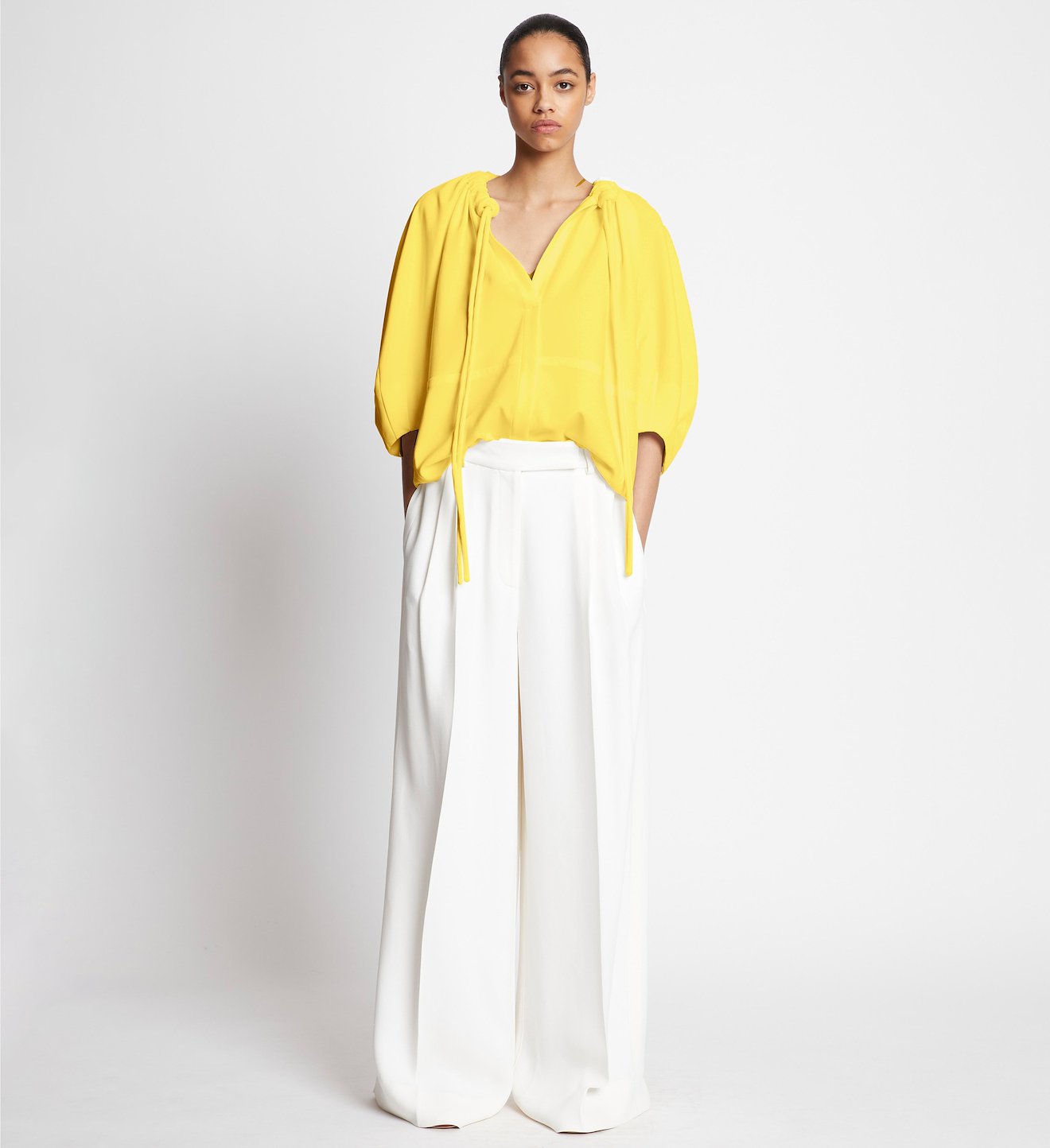 Matte Crepe V-Neck Top