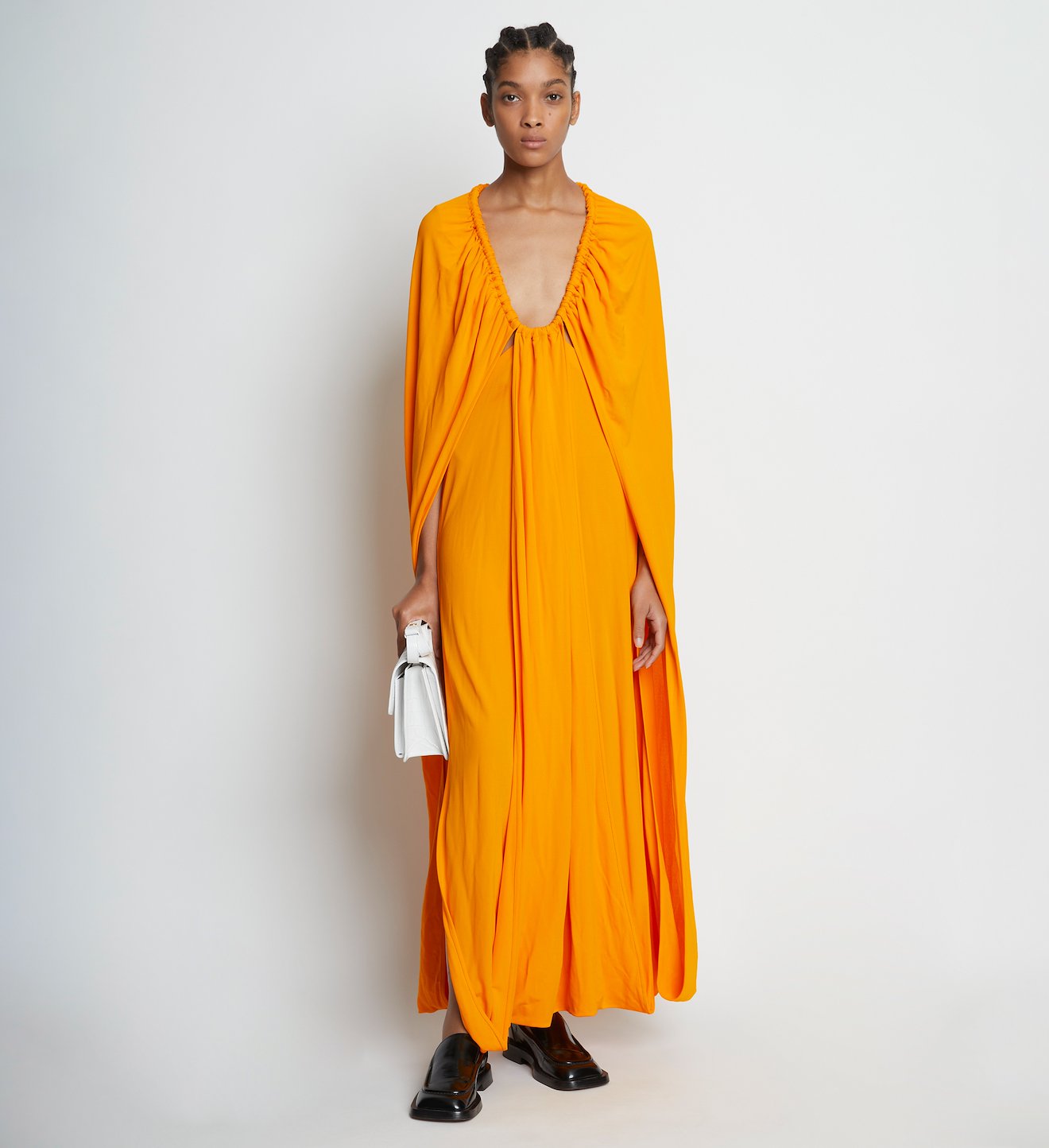 Matte Jersey Cape Dress