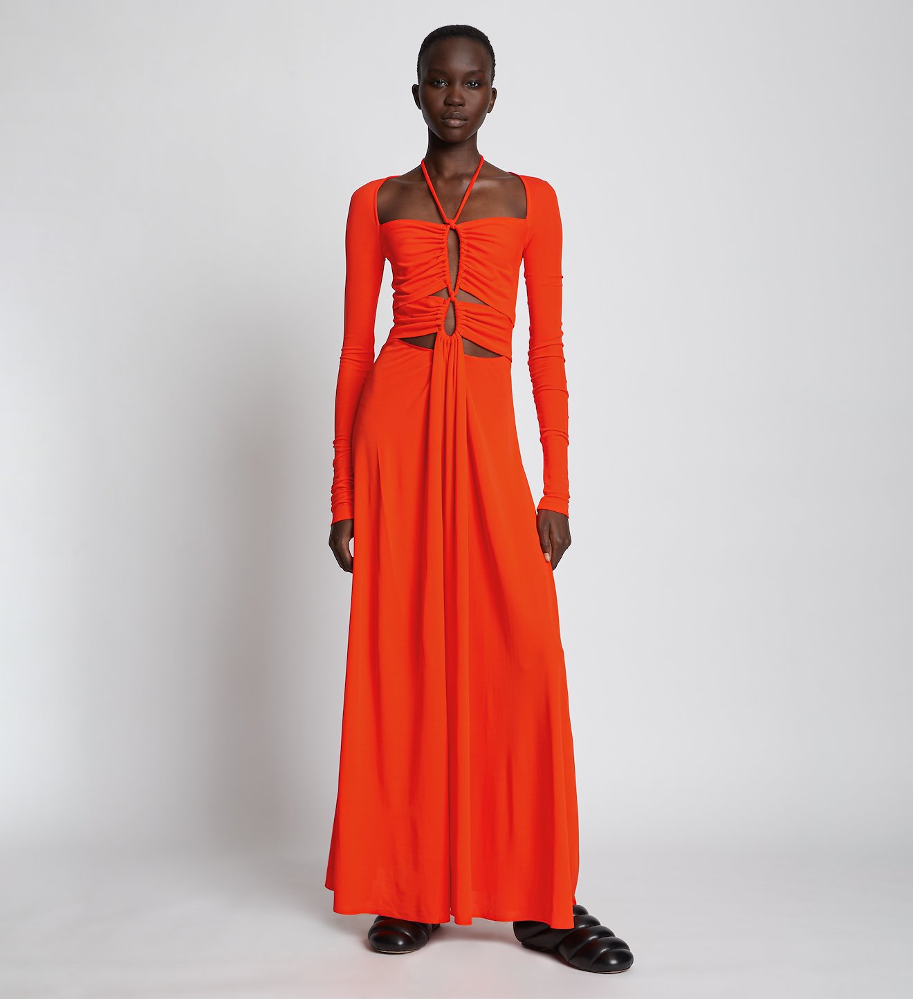 Matte Jersey Drawstring Dress