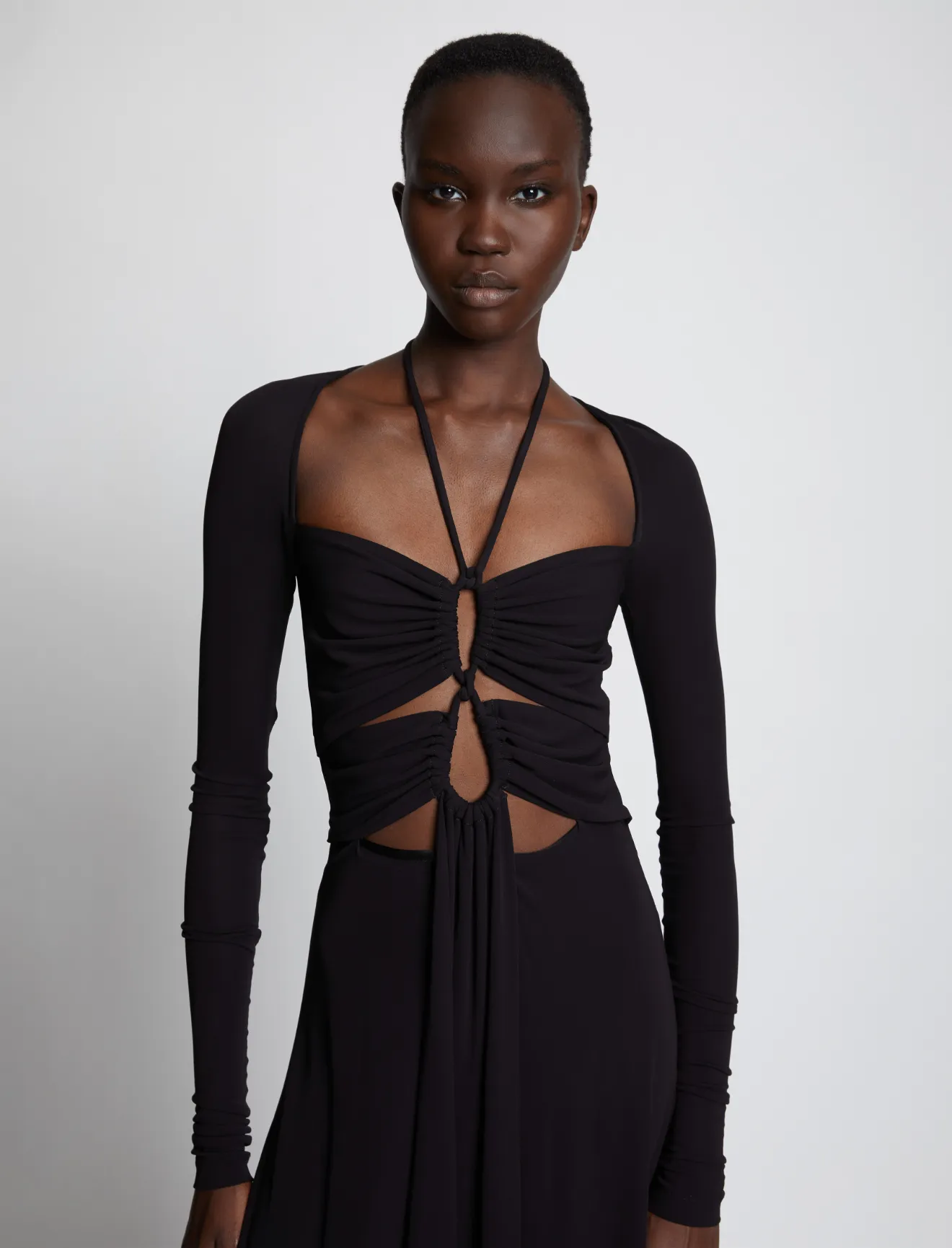 black matte jersey dress
