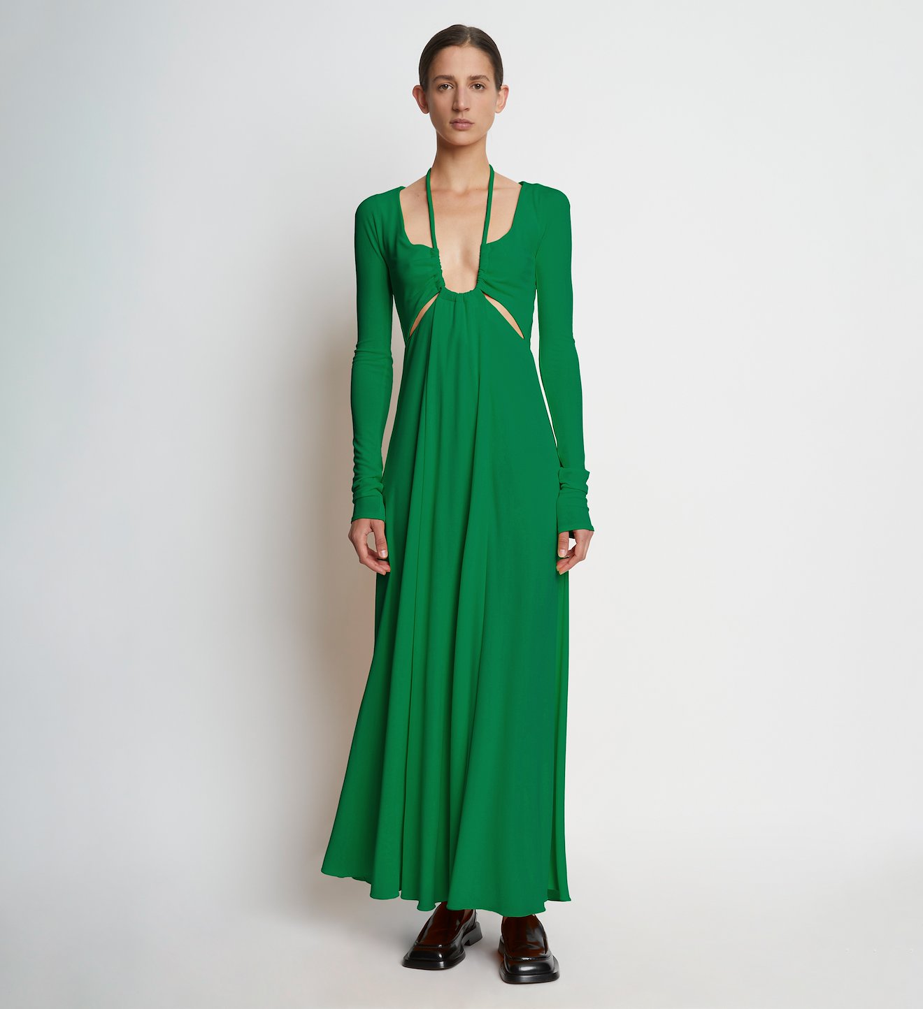 Matte Jersey Long Sleeve Dress