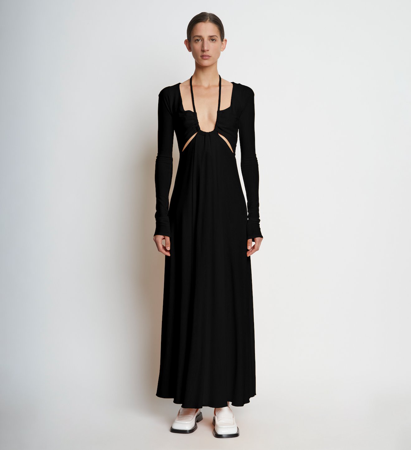 Matte Jersey Long Sleeve Dress