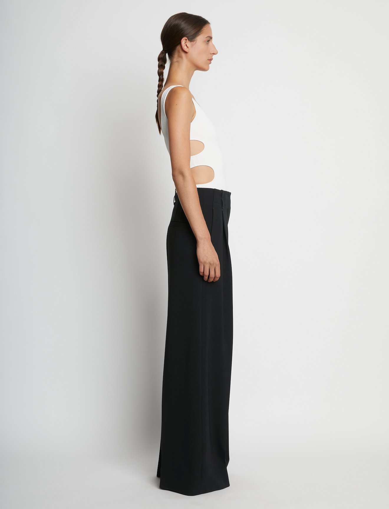 Matte Viscose Crepe Wide Leg Pants #1