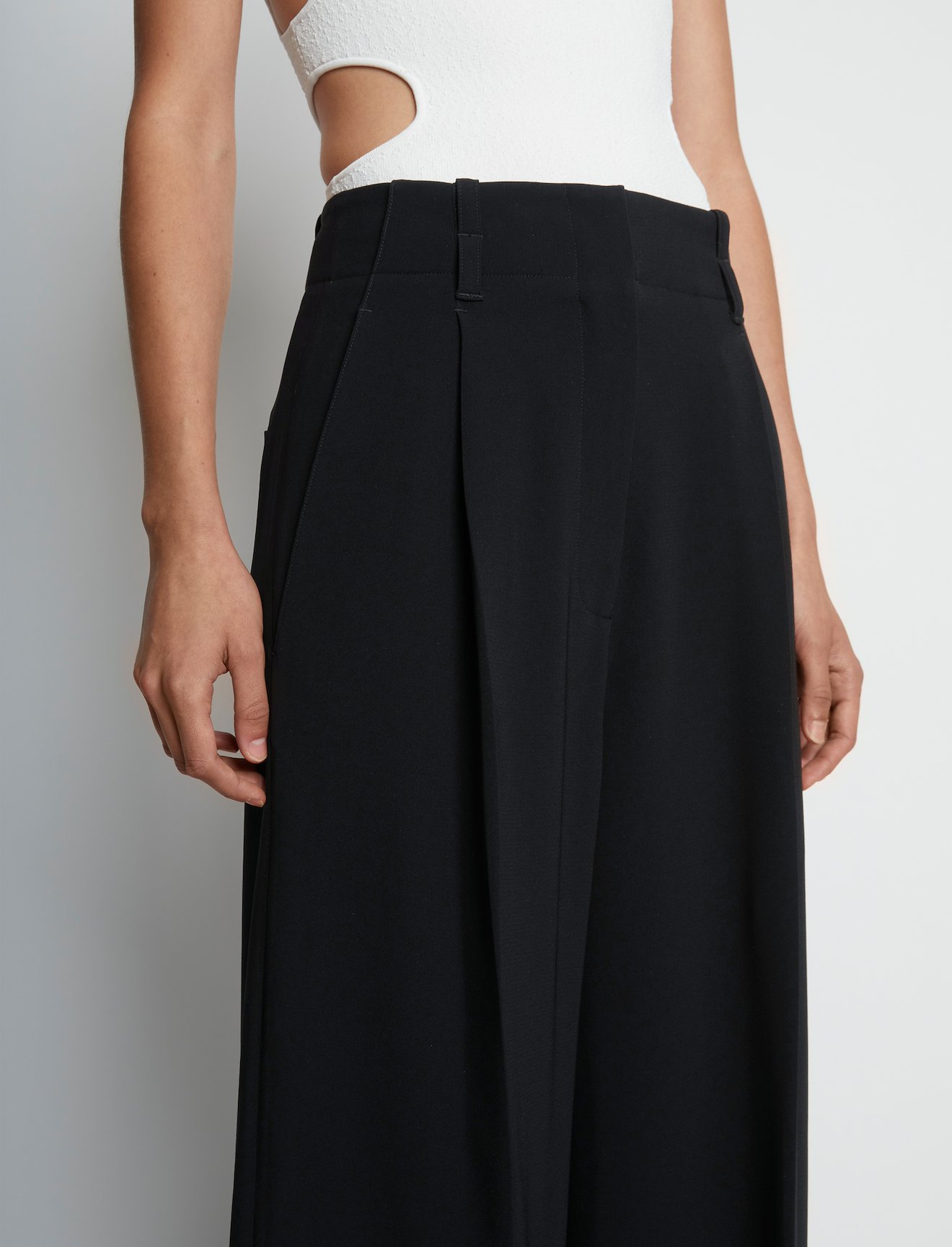 Matte Viscose Crepe Wide Leg Pants #3