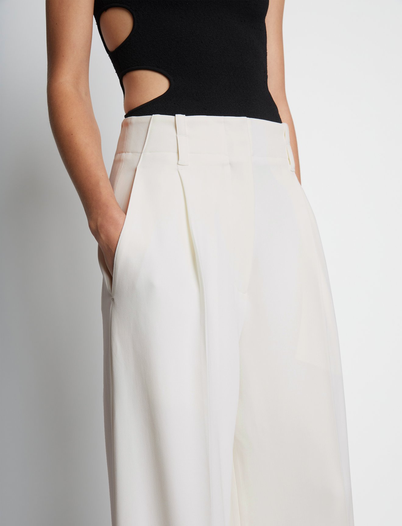Matte Viscose Crepe Wide Leg Pants #3