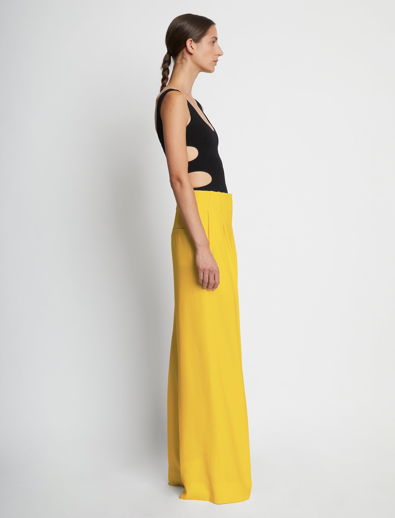 Matte Viscose Crepe Wide Leg Pants #1
