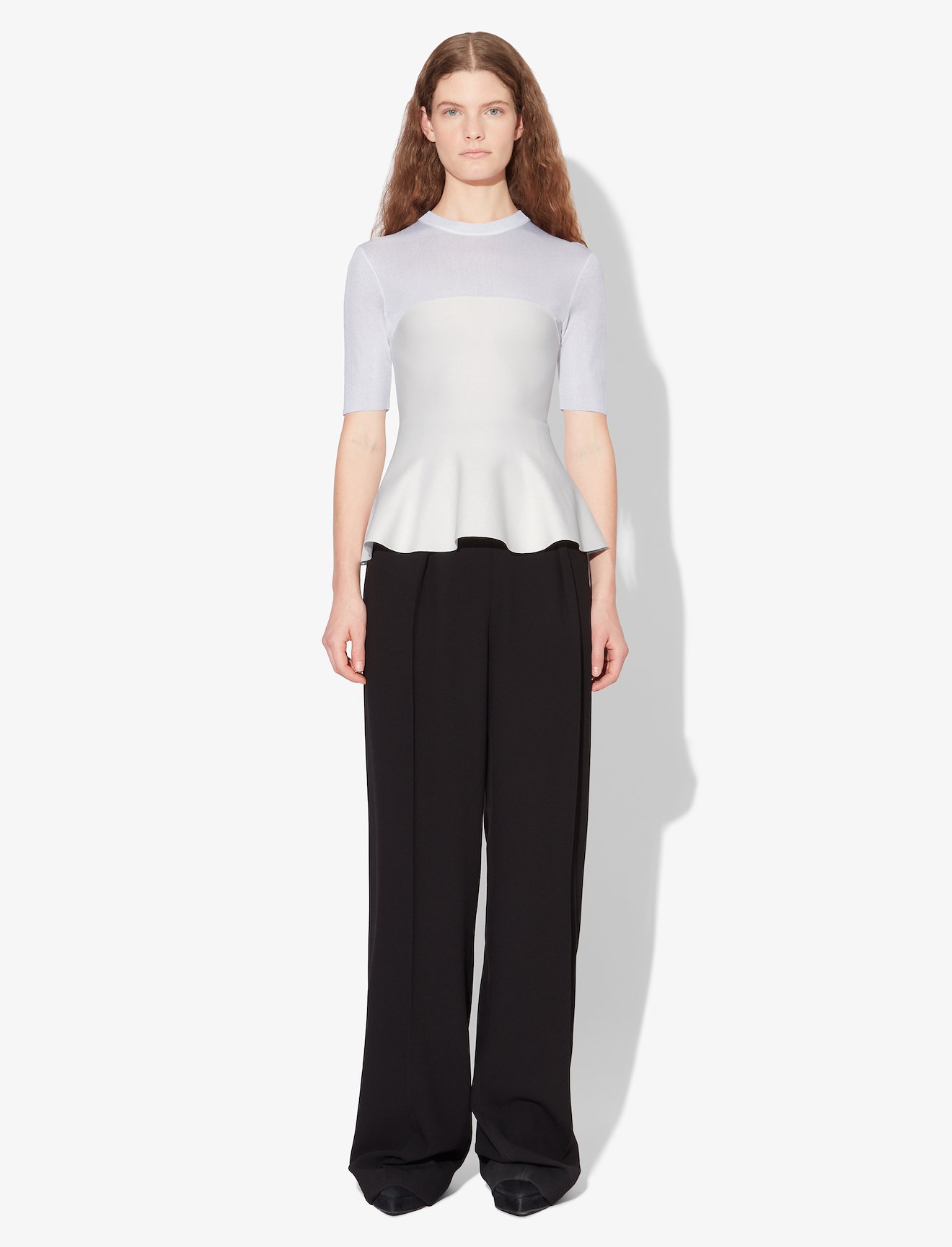 Matte Viscose Peplum Knit Top #1