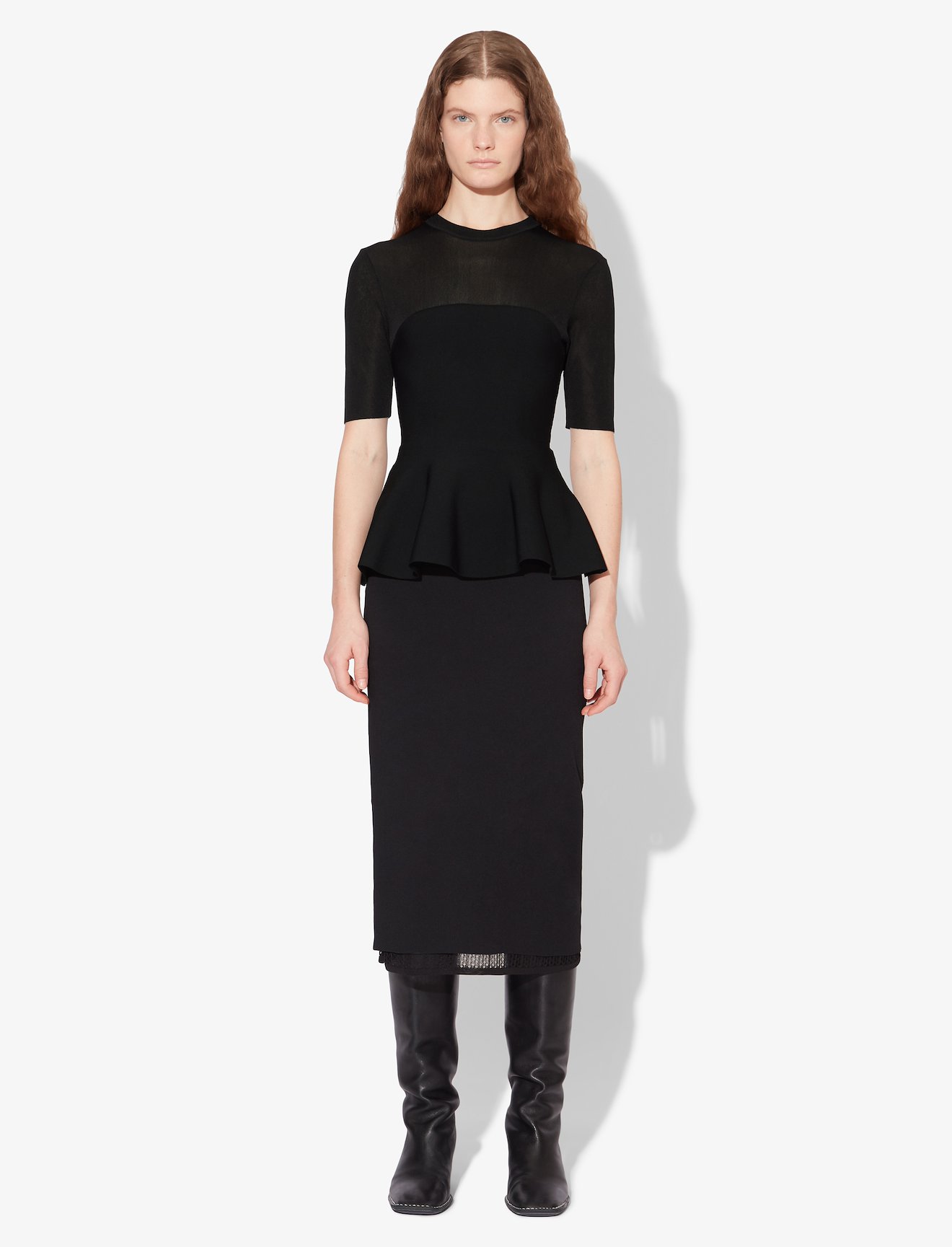 Matte Viscose Peplum Knit Top #1