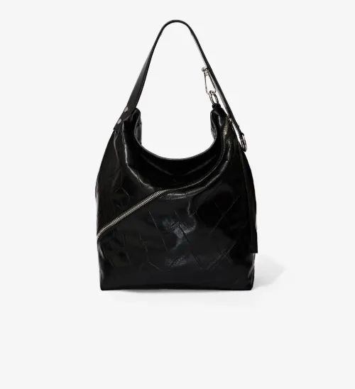 Medium Embossed Crocodile Zip Hobo