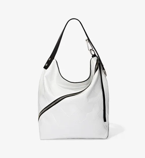 Medium Embossed Crocodile Zip Hobo