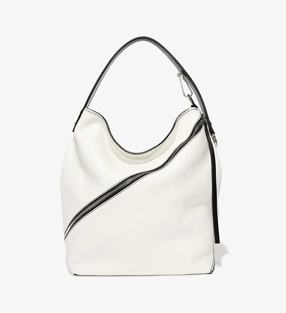 Medium Pebbled Leather Zip Hobo