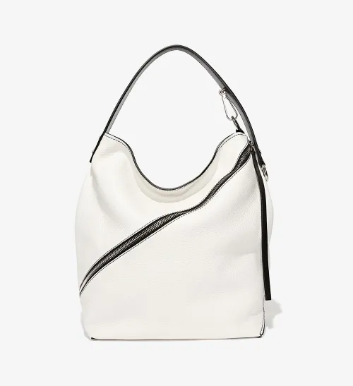 Medium Pebbled Leather Zip Hobo