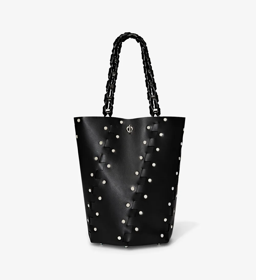 Medium Studded Hex Bucket Bag