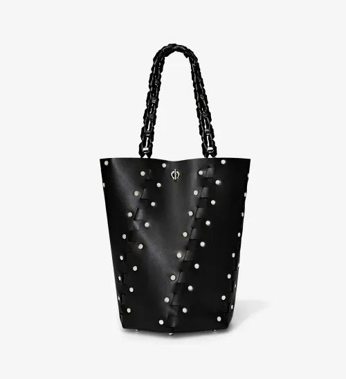 Medium Studded Hex Bucket Bag
