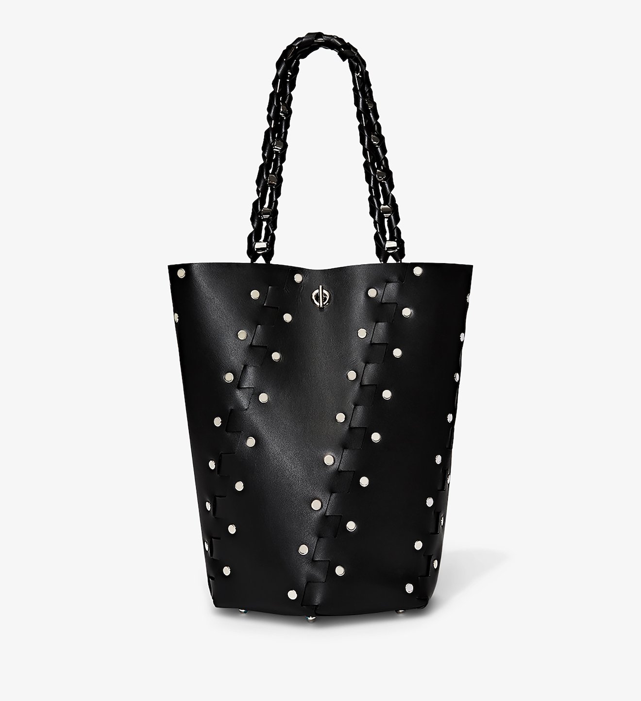 Medium Studded Hex Bucket Bag