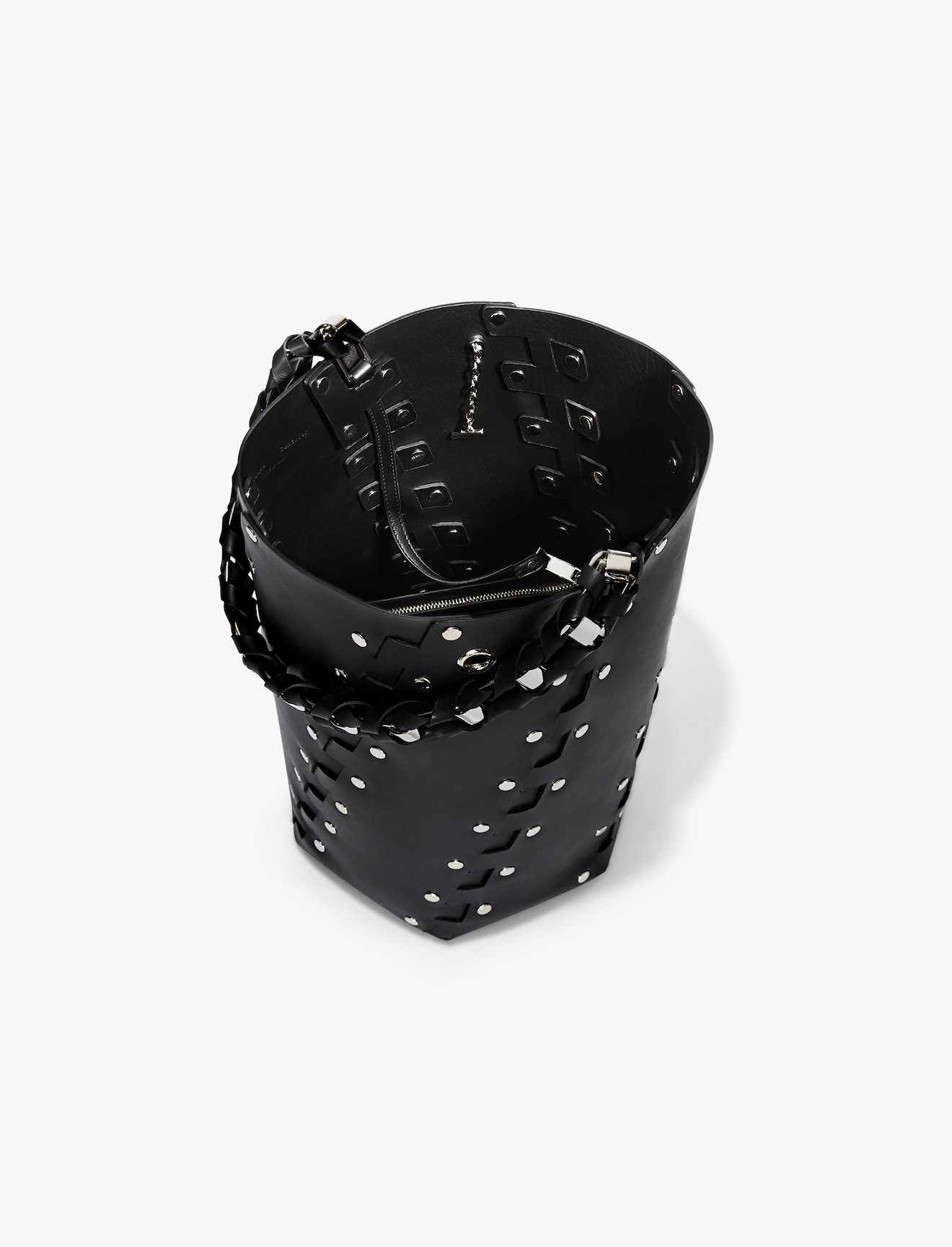 Medium Studded Hex Bucket Bag #3