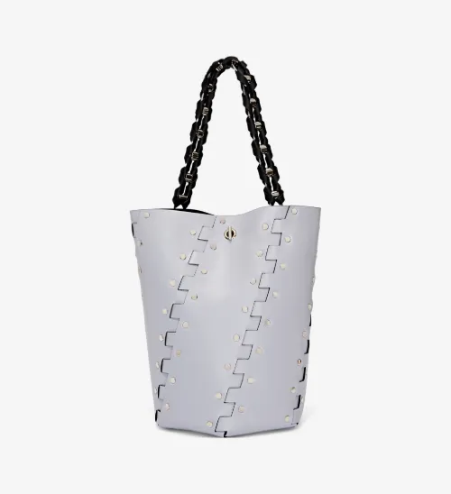 Medium Studded Hex Bucket Bag