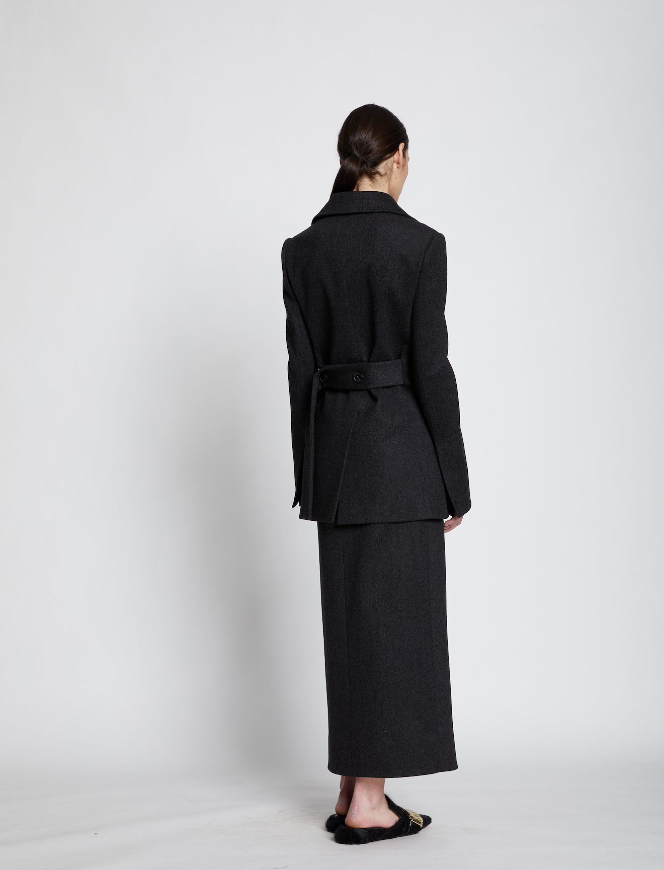 Melange Virgin Wool Long Line Blazer #2