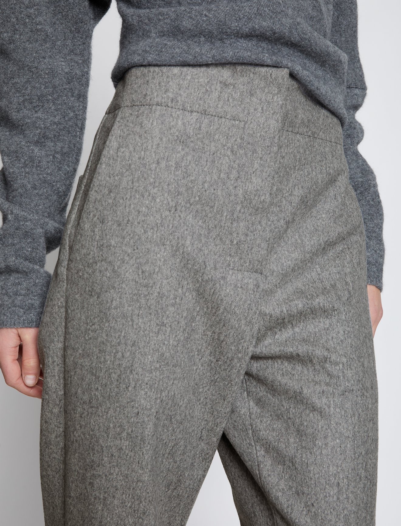 Melange Virgin Wool Tapered Pants #3