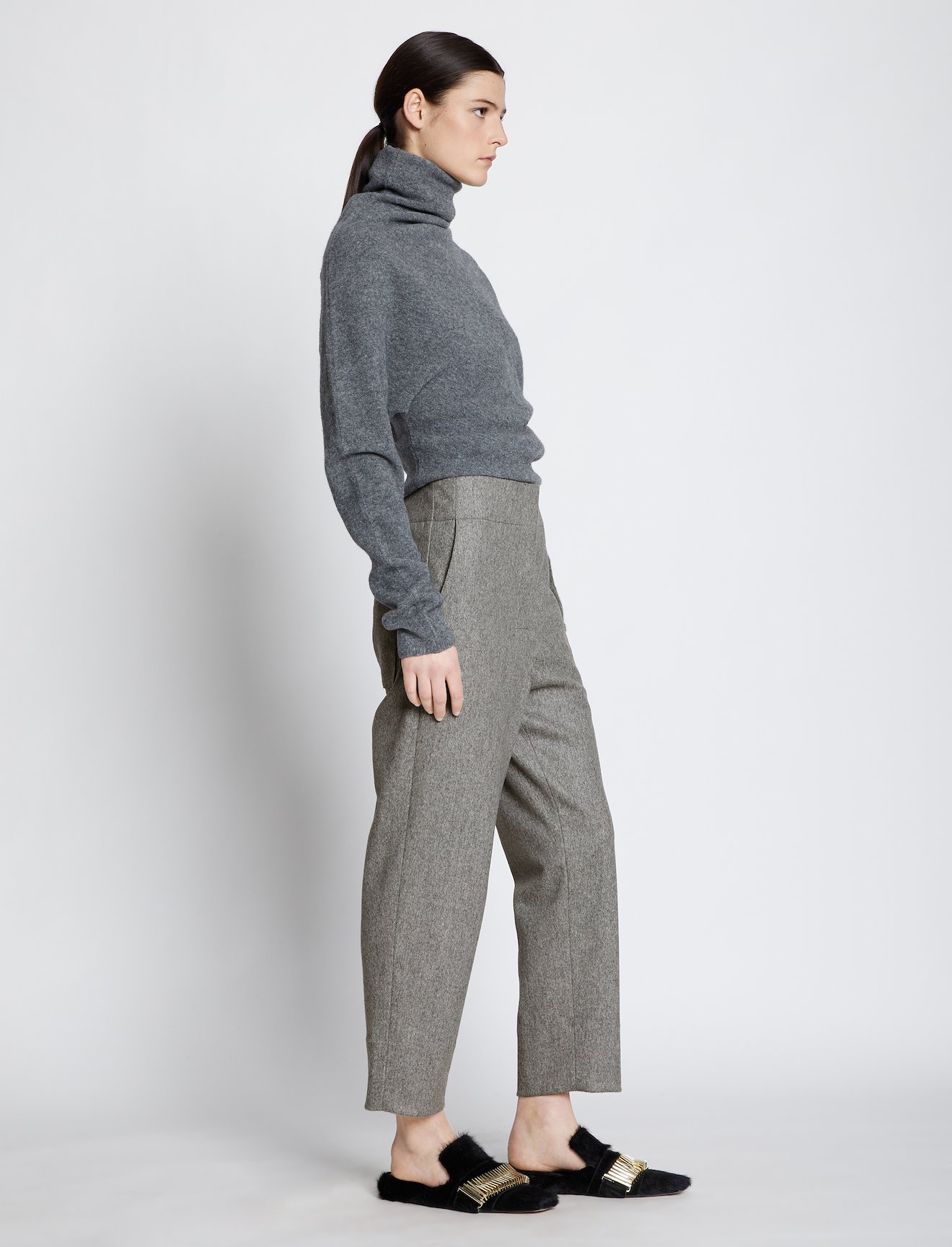 Melange Virgin Wool Tapered Pants #1