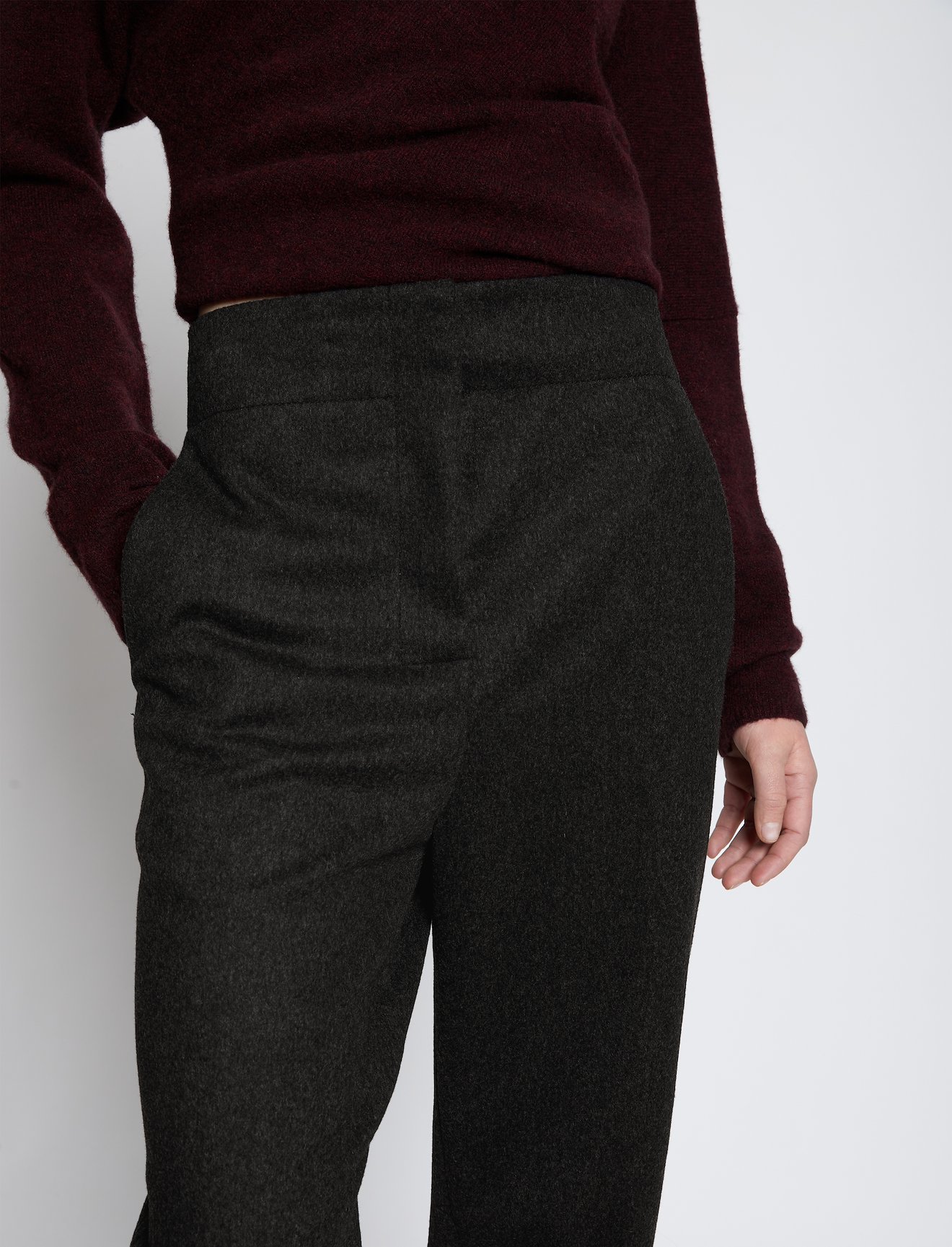 Melange Virgin Wool Tapered Pants #3