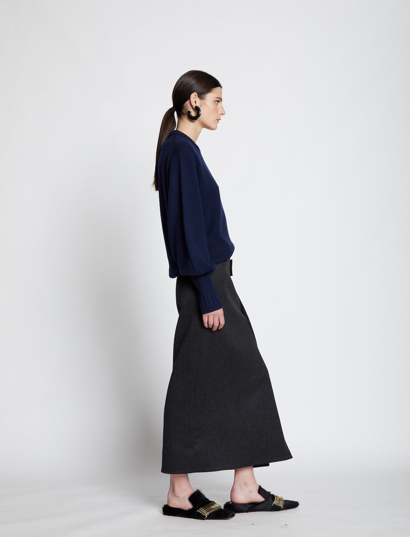 Melange Virgin Wool Wrap Skirt #1