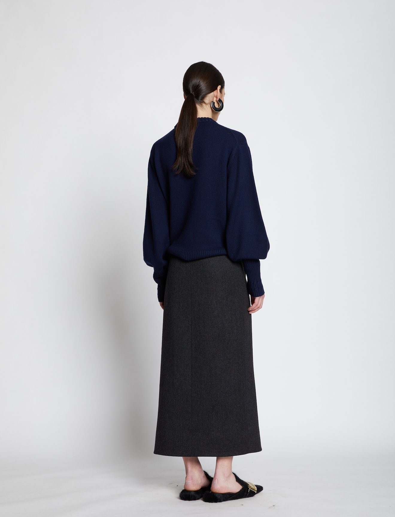 Melange Virgin Wool Wrap Skirt #2