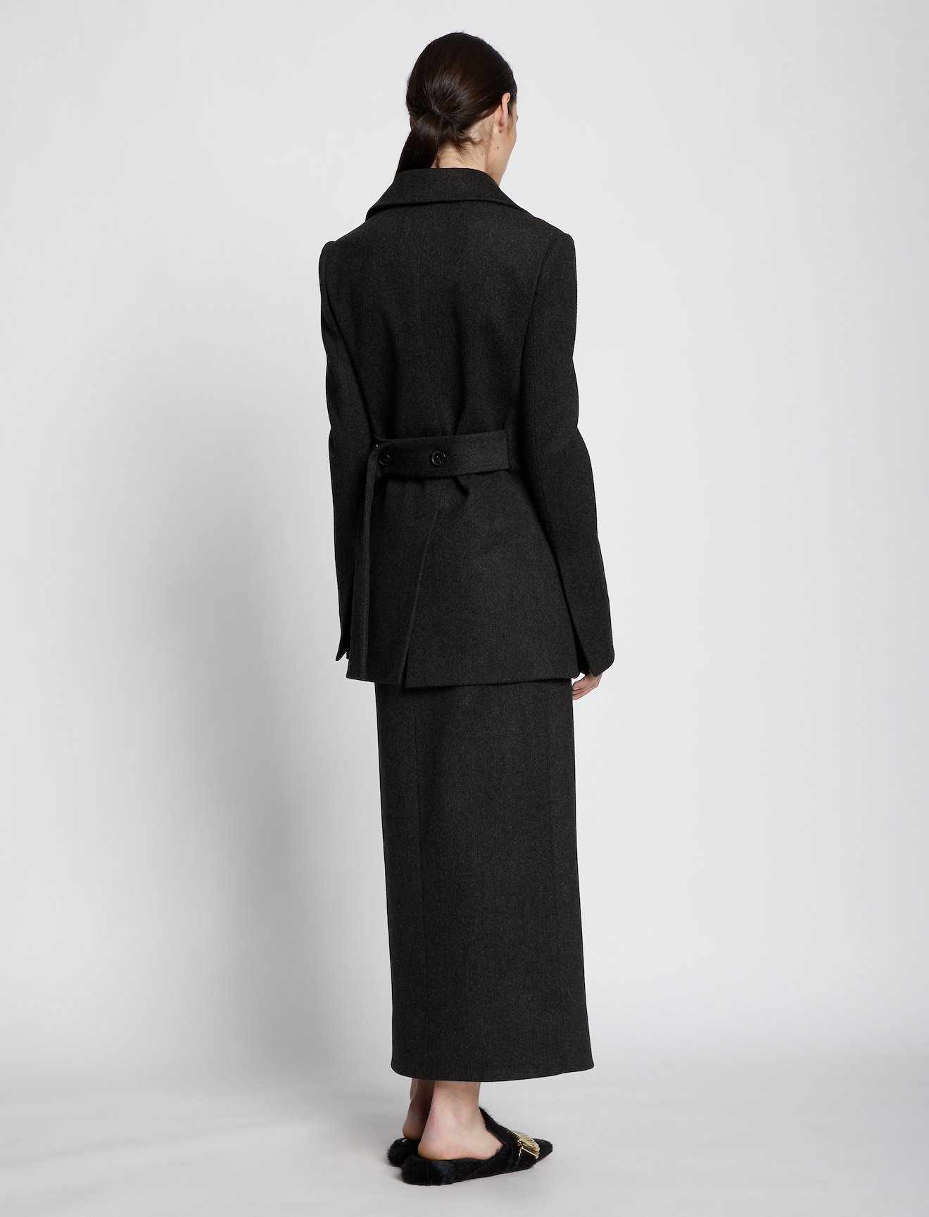 melange wool longline blazer #3