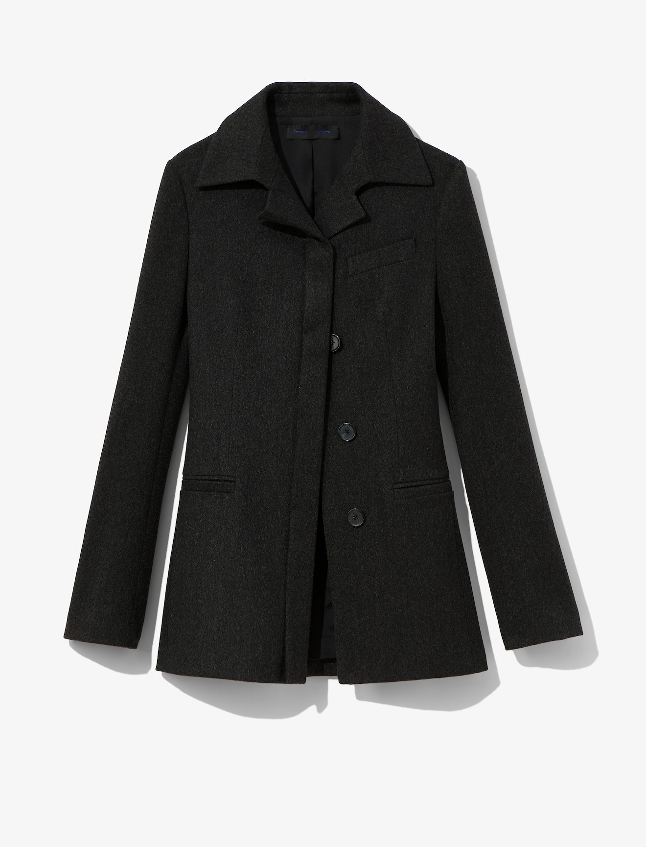 melange wool longline blazer #5