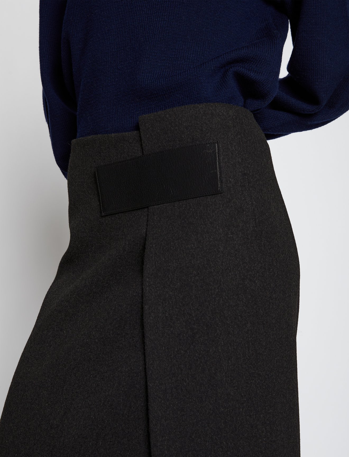 melange wool midi wrap skirt #3