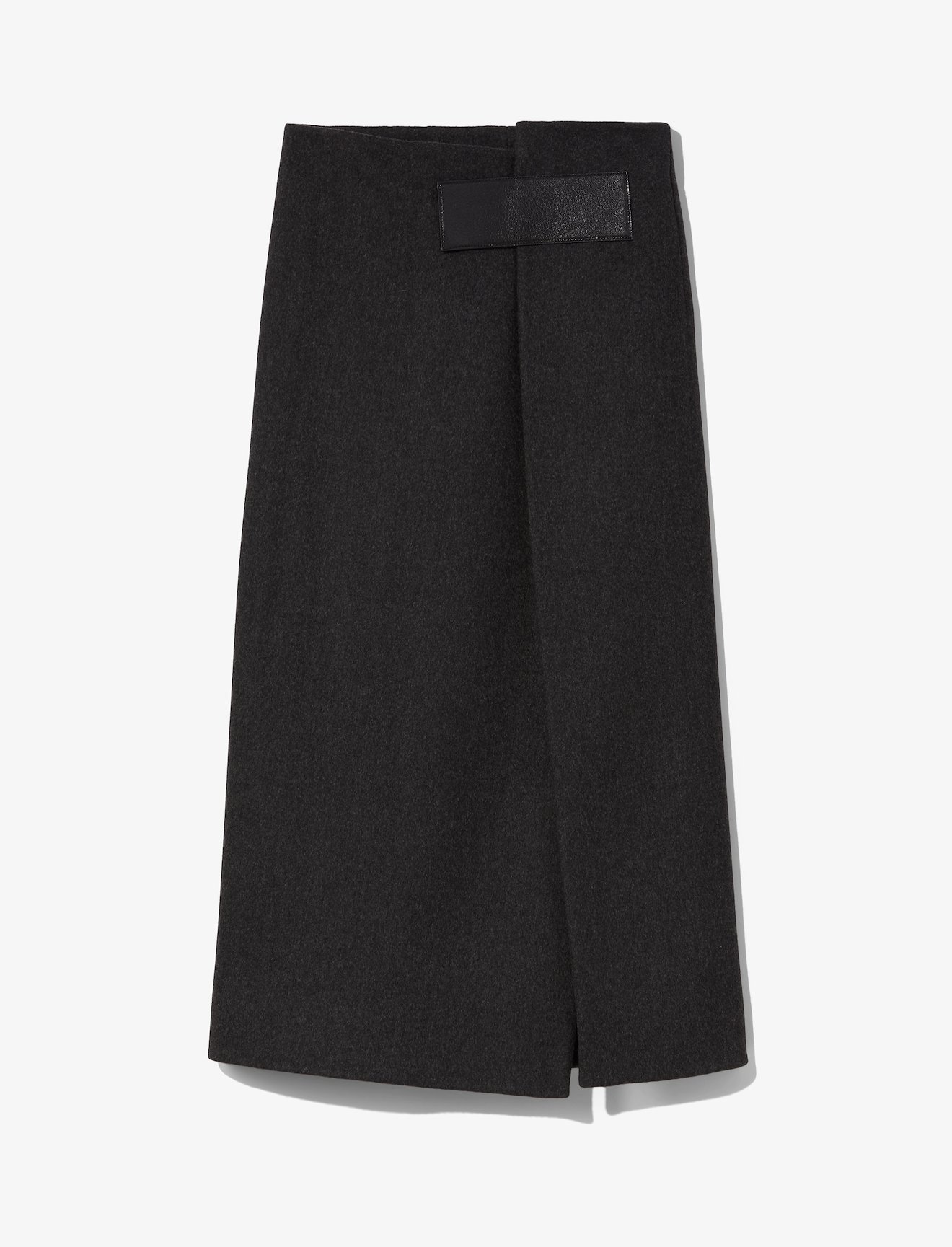 melange wool midi wrap skirt #4
