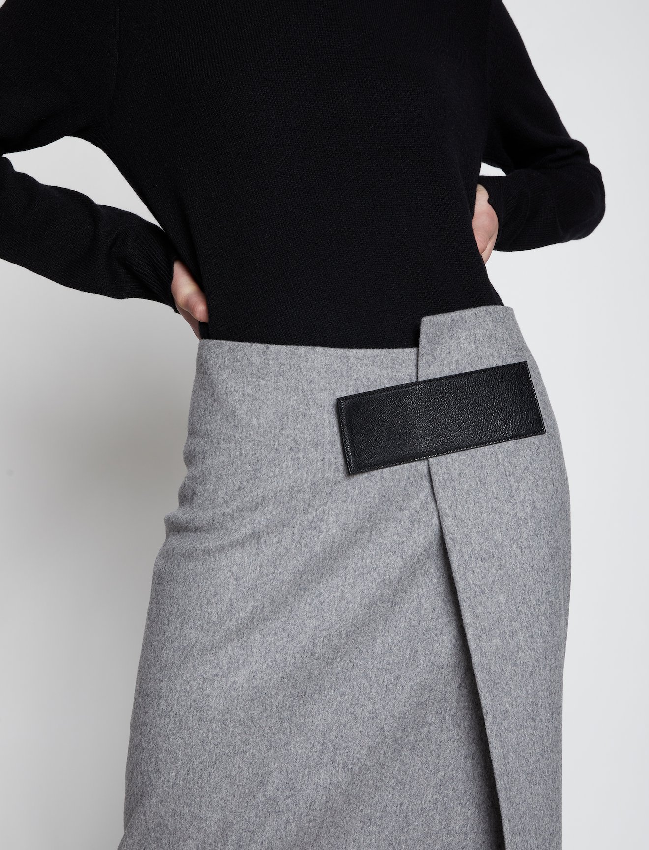 Melange Wool Midi Wrap Skirt #3