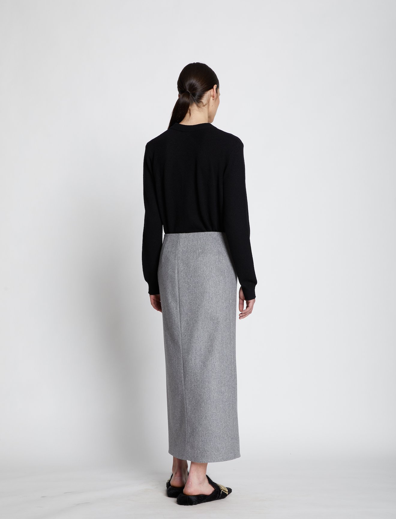 Melange Wool Midi Wrap Skirt #2