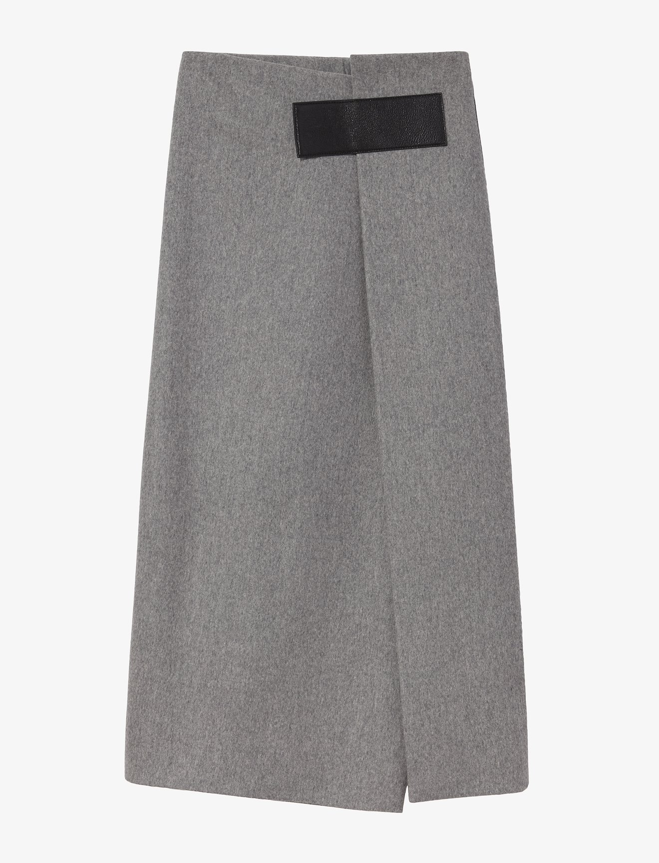 melange wool midi wrap skirt #4