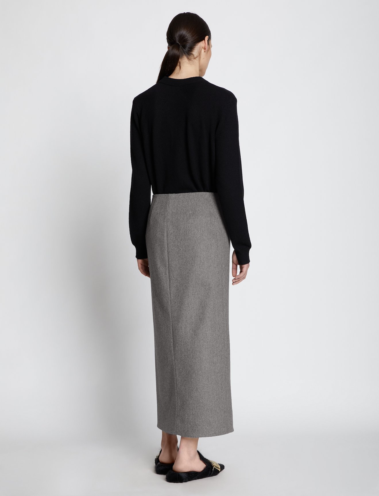 melange wool midi wrap skirt #2