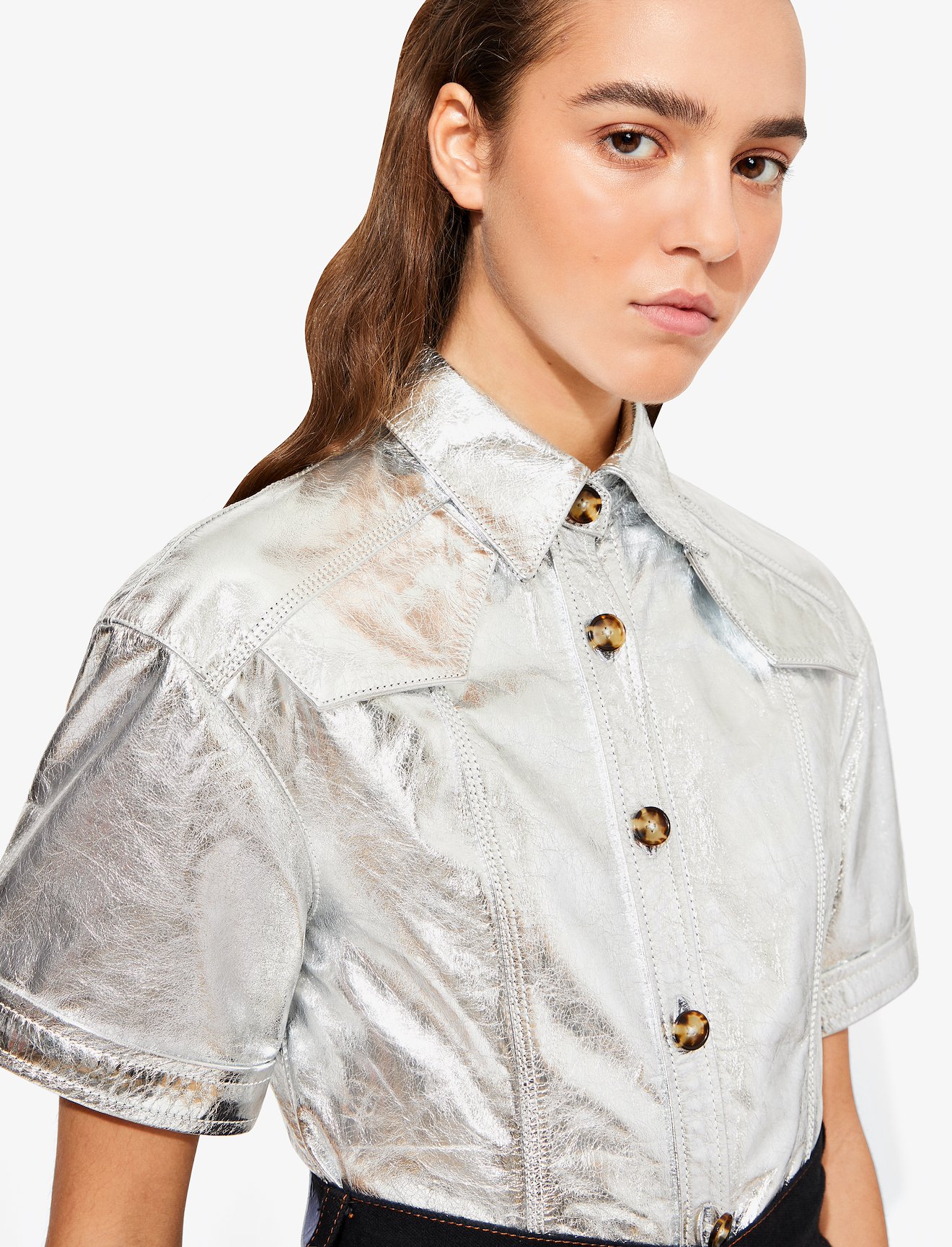 Metallic Short Sleeve Top #4