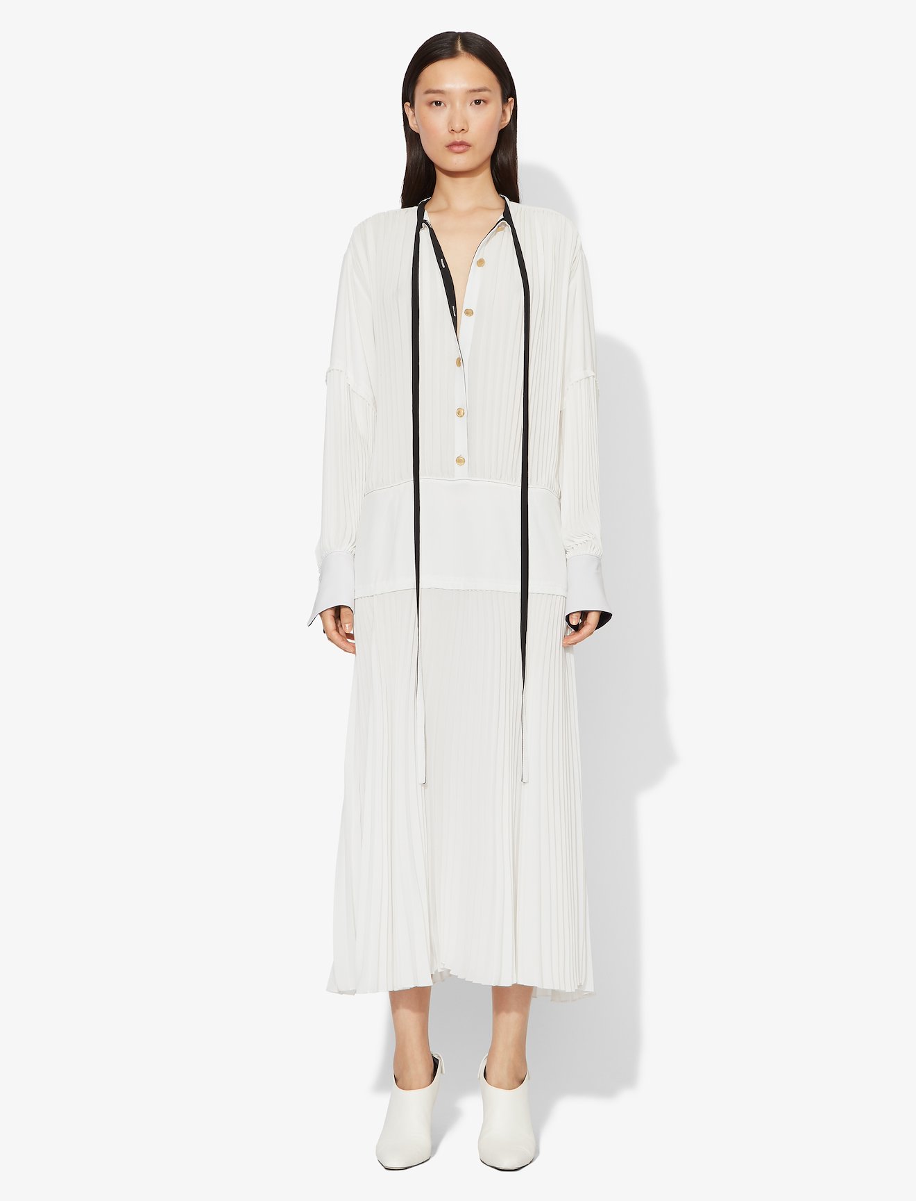 Micro Pleated Long Sleeve Dress #1