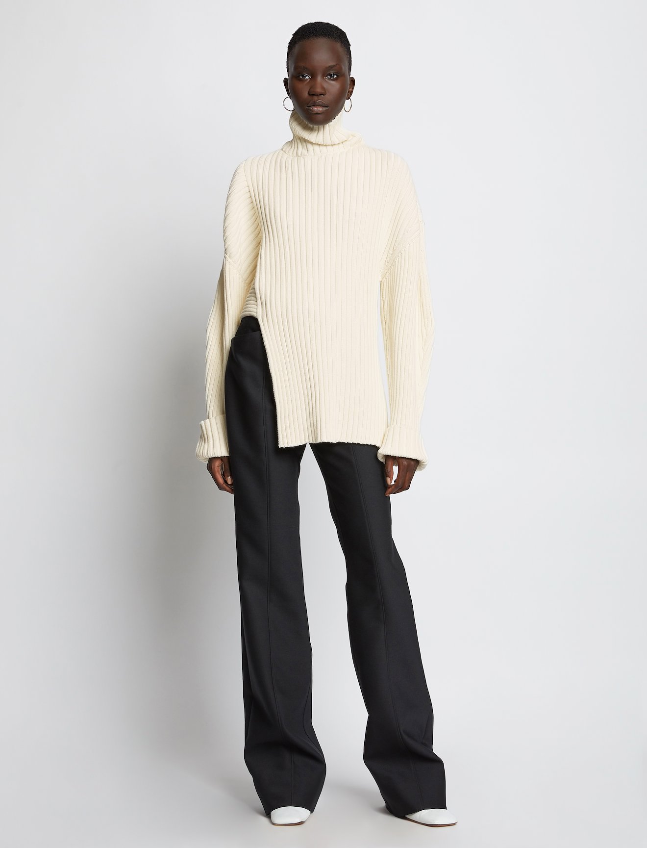 Midweight Rib Asymmetric Turtleneck #1