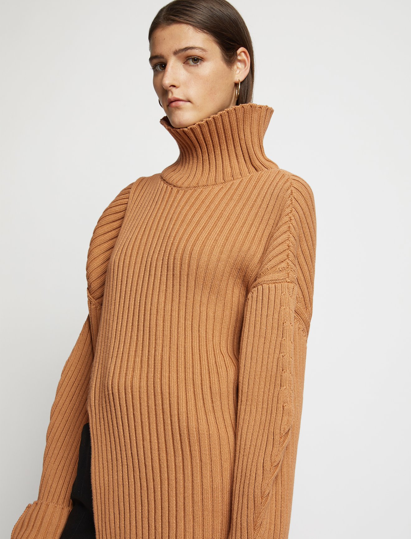 Midweight Rib Asymmetric Turtleneck #3