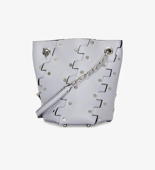 Mini Studded Hex Bucket Bag