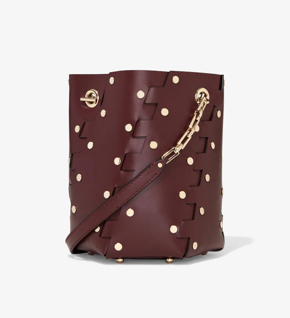 Mini Studded Hinge Hex Bucket Bag