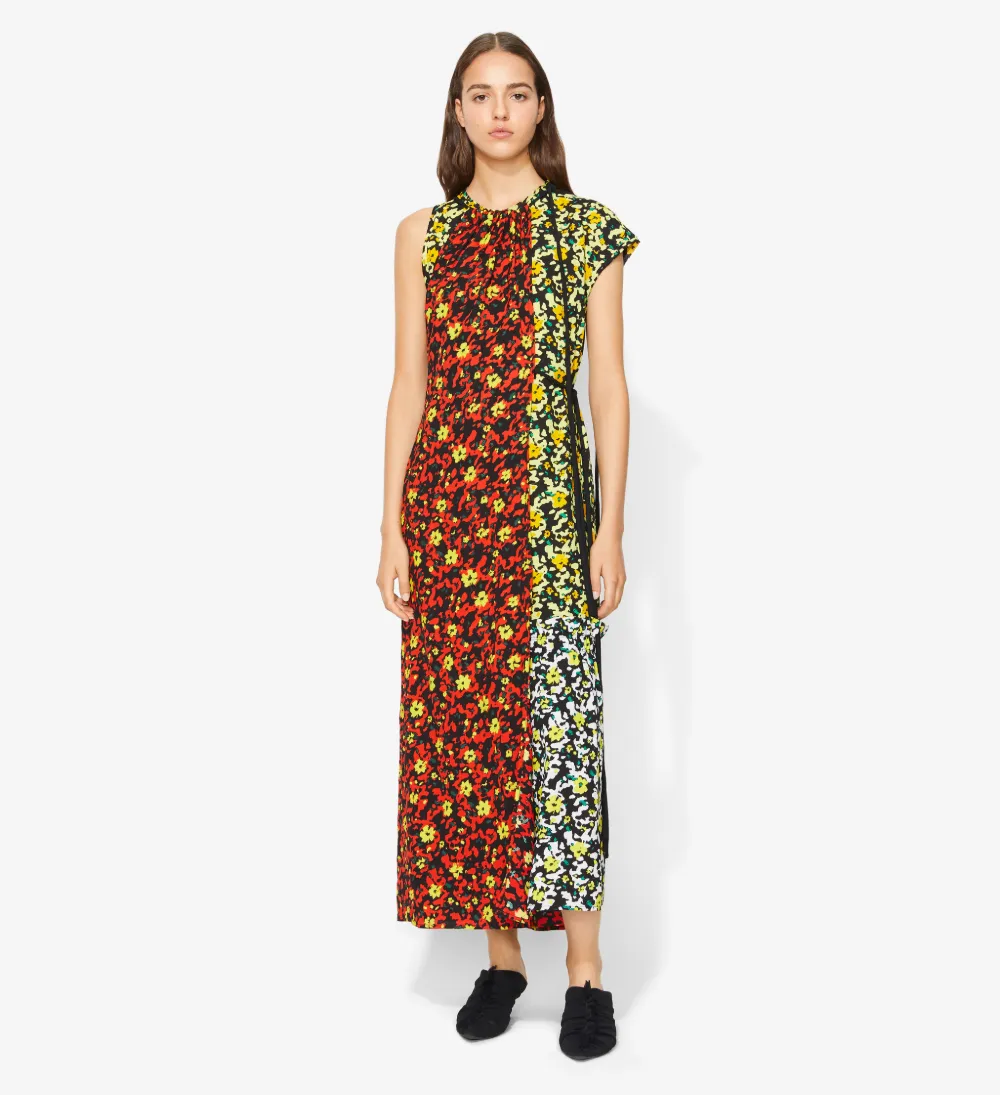 Multi Floral Asymmetrical Dress