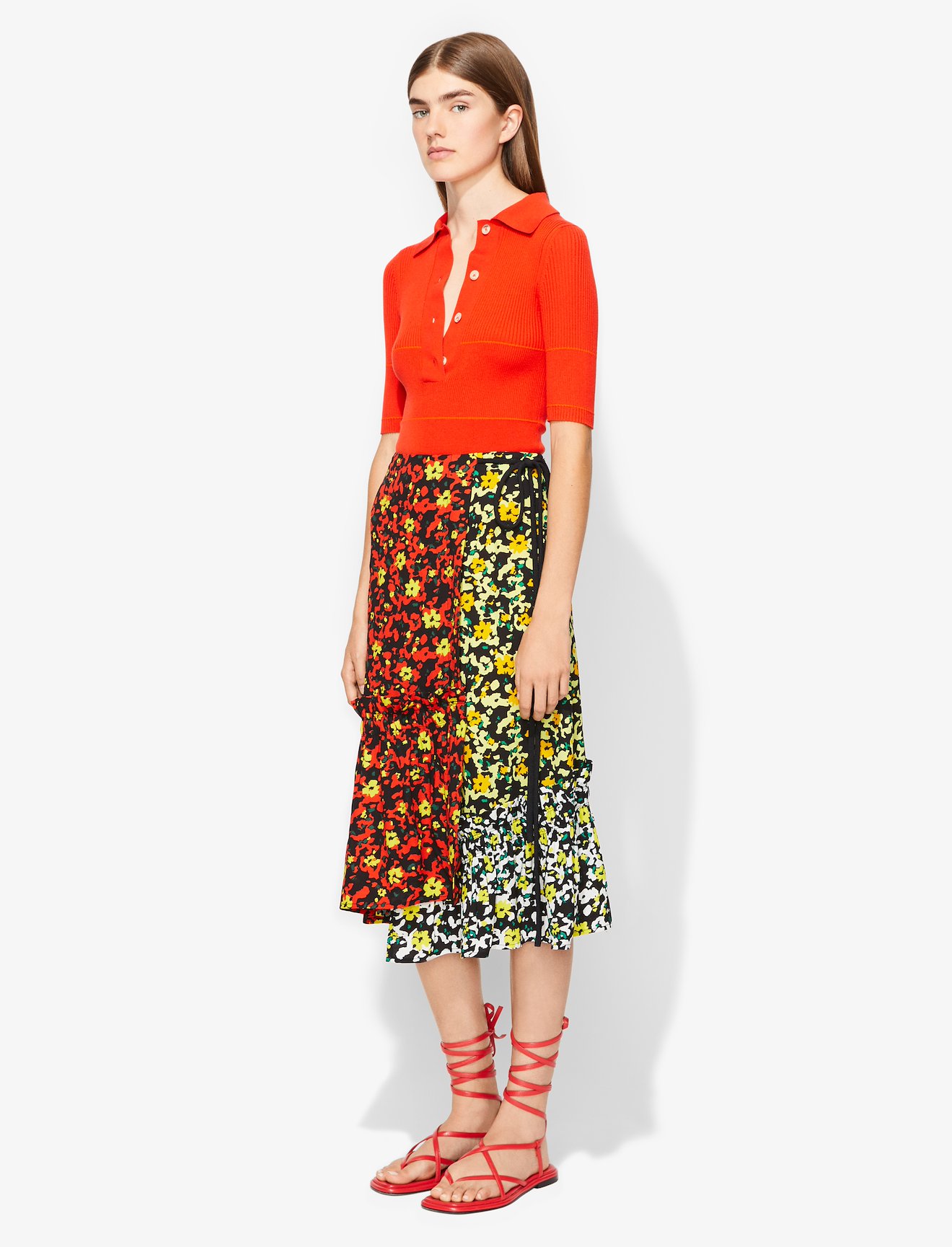 Multi Floral Asymmetrical Skirt #1