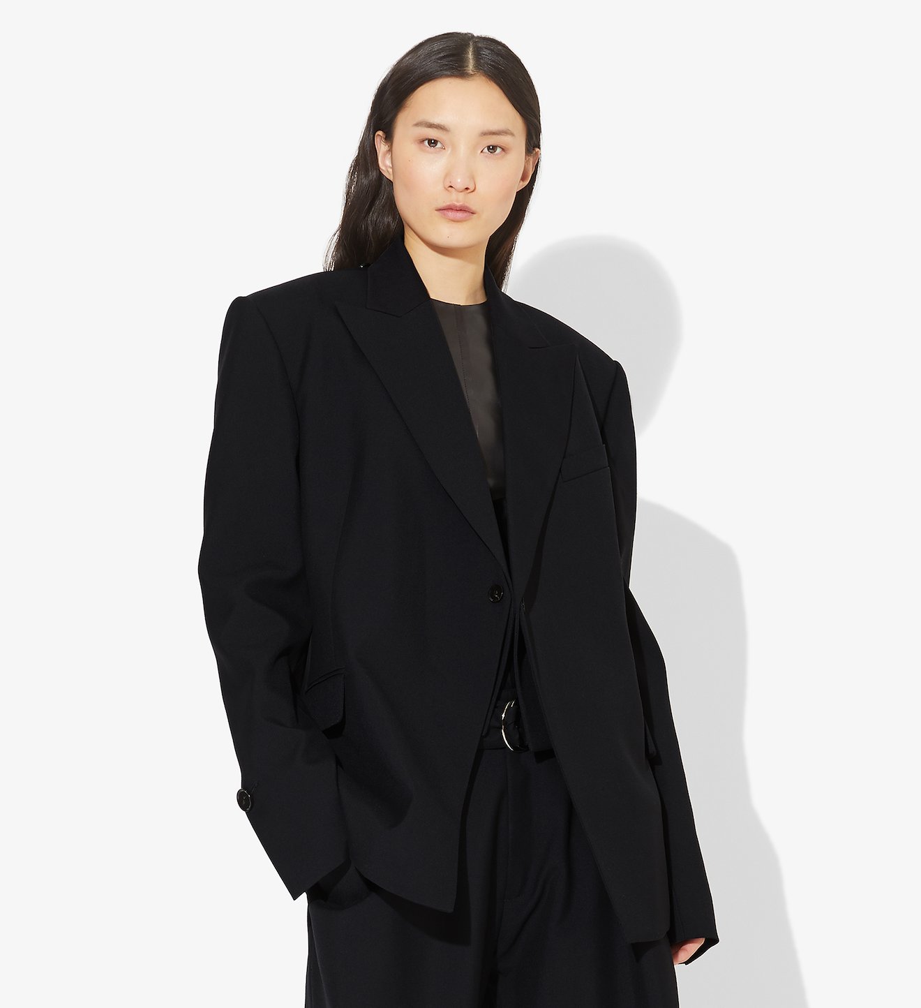 Novelty Lapel Wool Twill Blazer