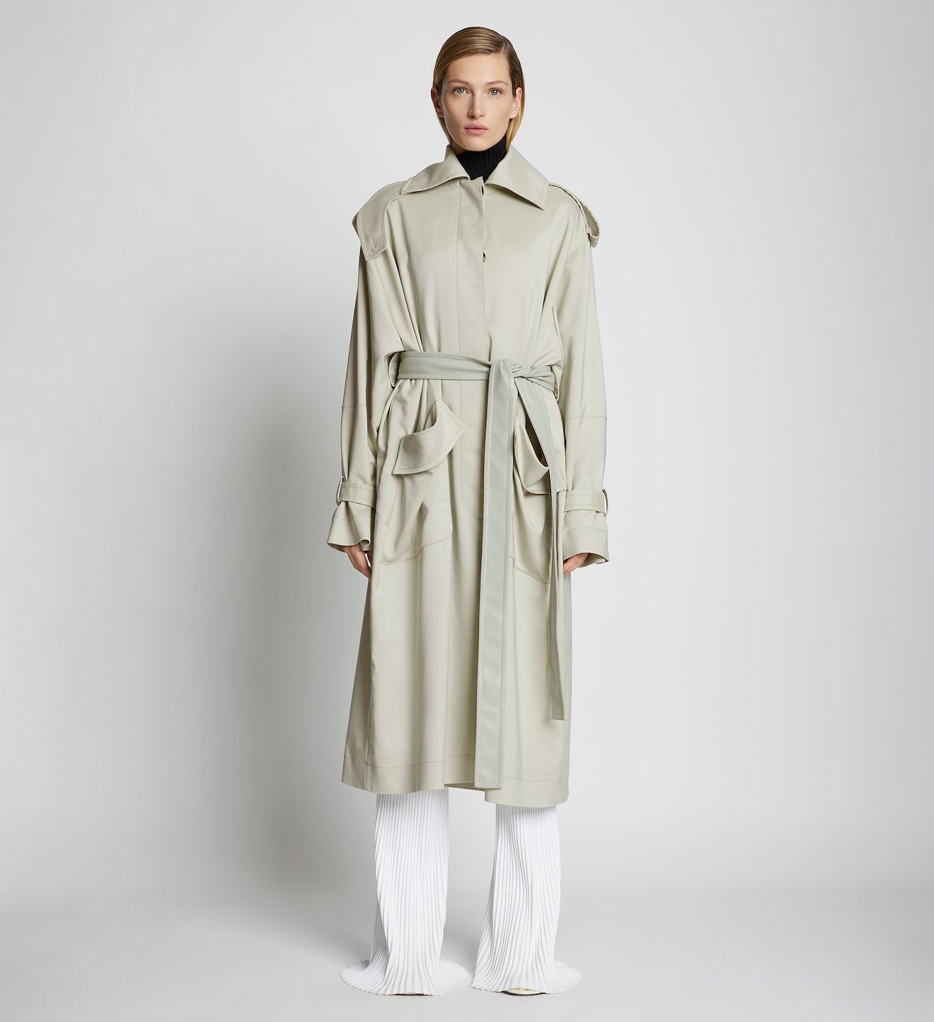 Nylon Gabardine Trench Coat