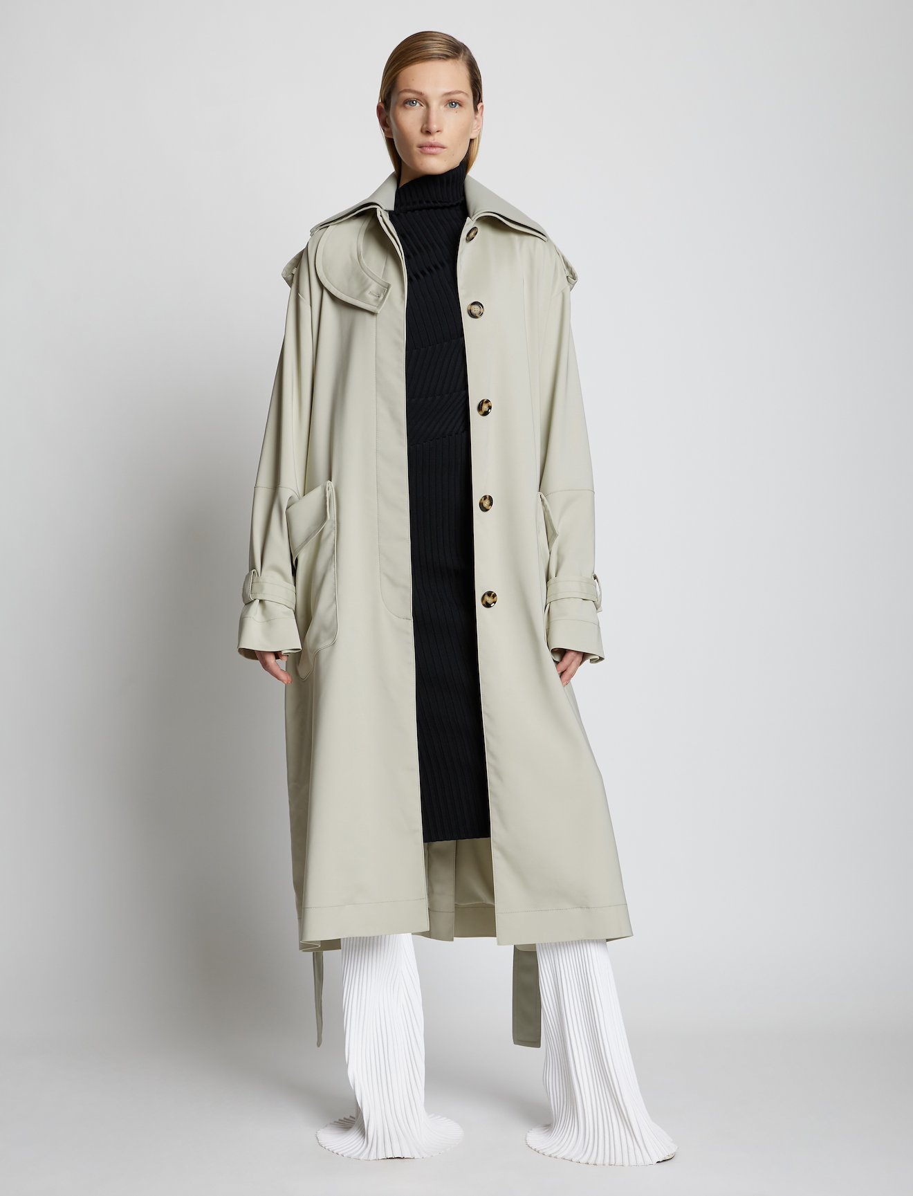 Nylon Gabardine Trench Coat #5